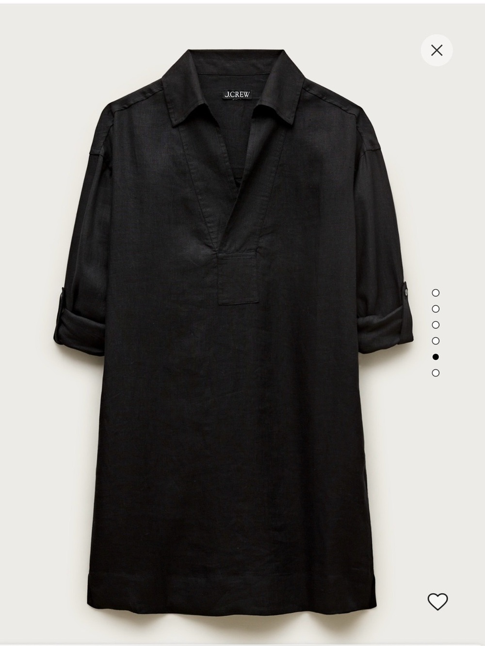 J. Crew v-neck popover dress in linen, NWT.